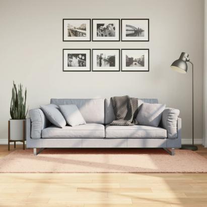 Covor HUARTE, fir scurt, moale și lavabil, roz pudră, 100x200cm GartenMobel Dekor