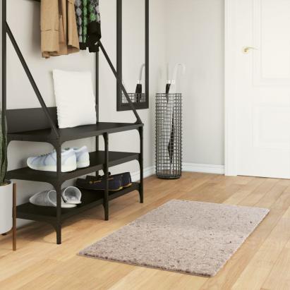 Covor pufos "PAMPLONA" cu fire înalte, bej modern, 60x110 cm GartenMobel Dekor