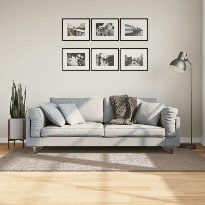 Covor pufos "PAMPLONA" cu fire înalte, bej modern, 100x200 cm GartenMobel Dekor