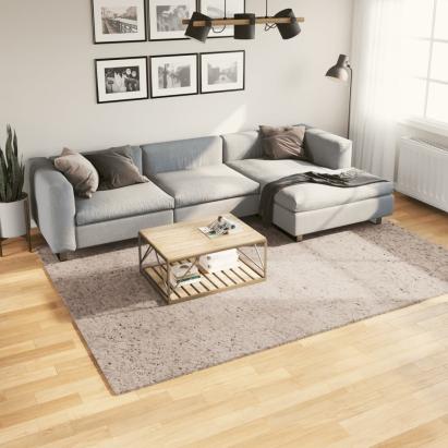 Covor pufos "PAMPLONA" cu fire înalte, bej modern, 200x280 cm GartenMobel Dekor
