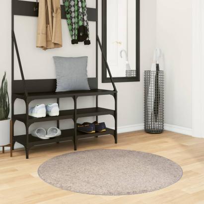 Covor pufos "PAMPLONA" cu fire înalte, bej modern, Ø 100 cm GartenMobel Dekor