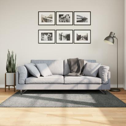 Covor pufos cu fire înalte, verde modern, 120x170 cm GartenMobel Dekor