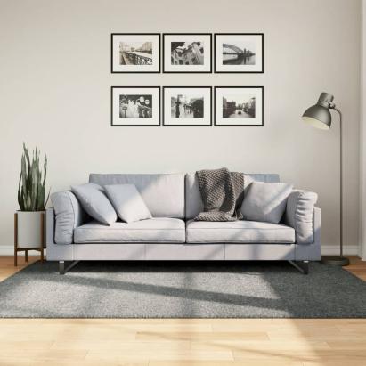 Covor pufos cu fire înalte, verde modern, 140x200 cm GartenMobel Dekor