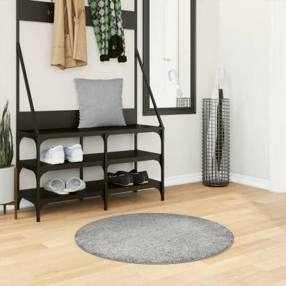 Covor pufos cu fire înalte, verde modern, Ø 80 cm GartenMobel Dekor
