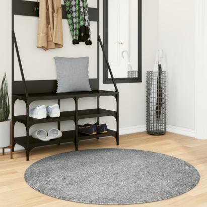 Covor pufos cu fire înalte, verde modern, Ø 120 cm GartenMobel Dekor