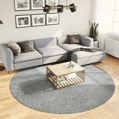 Covor pufos cu fire înalte, verde modern, Ø 240 cm GartenMobel Dekor