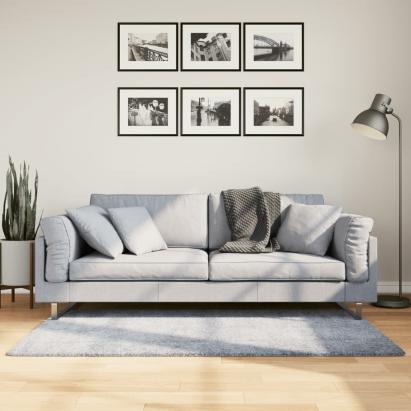 Covor pufos cu fire înalte, albastru modern, 80x150 cm GartenMobel Dekor