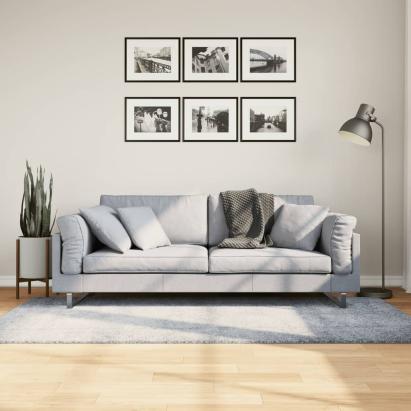Covor pufos cu fire înalte, albastru modern, 100x200 cm GartenMobel Dekor