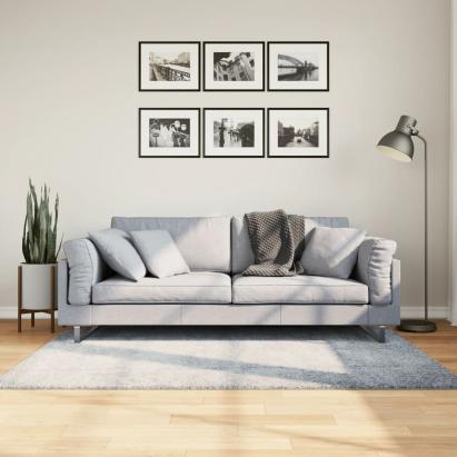 Covor pufos cu fire înalte, albastru modern, 120x170 cm GartenMobel Dekor