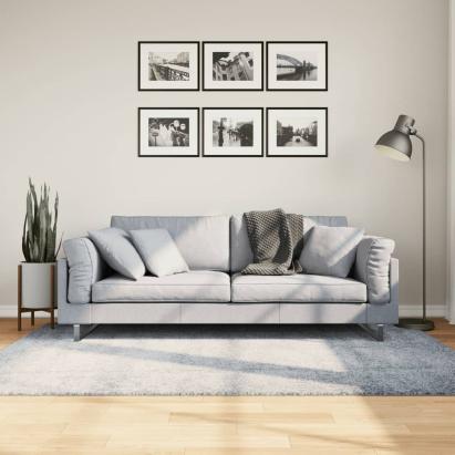 Covor pufos cu fire înalte, albastru modern, 140x200 cm GartenMobel Dekor