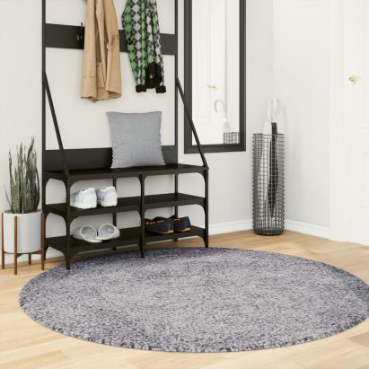 Covor pufos cu fire înalte, albastru modern, Ø 160 cm GartenMobel Dekor