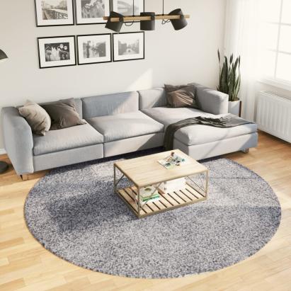 Covor pufos cu fire înalte, albastru modern, Ø 240 cm GartenMobel Dekor