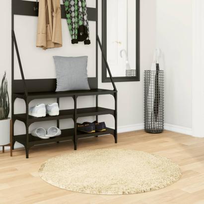 Covor pufos cu fire înalte, auriu modern, Ø 100 cm GartenMobel Dekor
