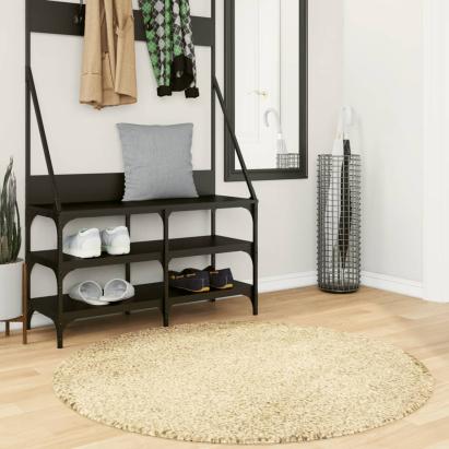 Covor pufos cu fire înalte, auriu modern, Ø 120 cm GartenMobel Dekor