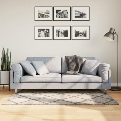 Covor pufos cu fire înalte, bej și antracit modern, 80x150 cm GartenMobel Dekor