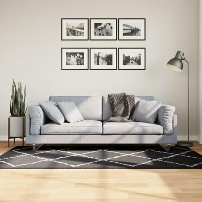 Covor pufos cu fire înalte, bej și antracit modern, 100x200 cm GartenMobel Dekor