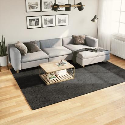 Covor ISTAN, cu fire înalte, aspect lucios, antracit, 200x280cm GartenMobel Dekor