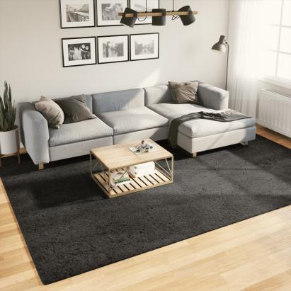 Covor ISTAN, cu fire înalte, aspect lucios, antracit, 240x340cm GartenMobel Dekor