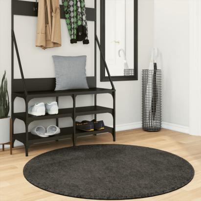 Covor ISTAN, cu fire înalte, aspect lucios, antracit, Ø 120 cm GartenMobel Dekor