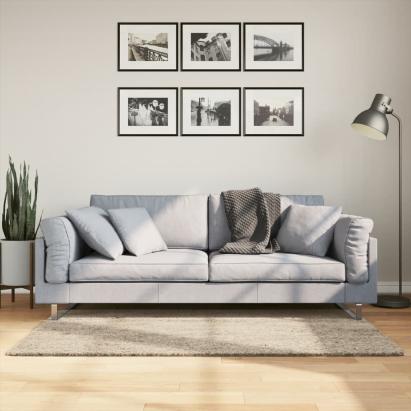Covor ISTAN, cu fire înalte, aspect lucios, bej, 80x150 cm GartenMobel Dekor