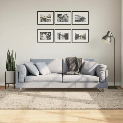 Covor ISTAN, cu fire înalte, aspect lucios, bej, 160x230 cm GartenMobel Dekor