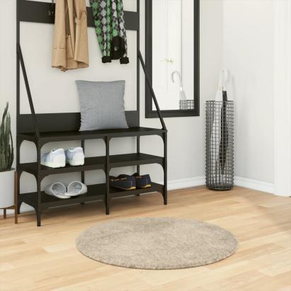 Covor ISTAN, cu fire înalte, aspect lucios, bej, Ø 80 cm GartenMobel Dekor