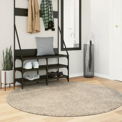 Covor ISTAN, cu fire înalte, aspect lucios, bej, Ø 160 cm GartenMobel Dekor