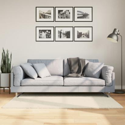 Covor ISTAN, cu fire înalte, aspect lucios, crem, 80x150 cm GartenMobel Dekor