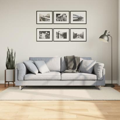 Covor ISTAN, cu fire înalte, aspect lucios, crem, 100x200 cm GartenMobel Dekor