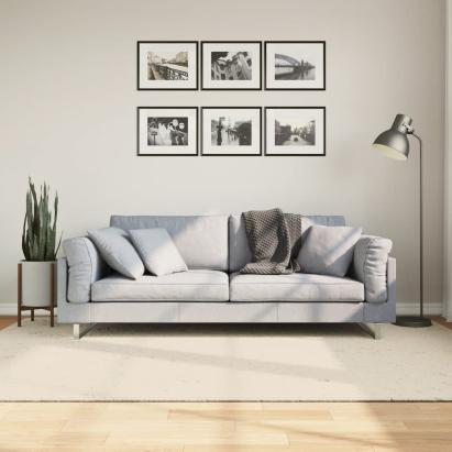 Covor ISTAN, cu fire înalte, aspect lucios, crem, 160x230 cm GartenMobel Dekor