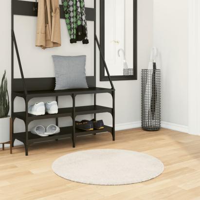 Covor ISTAN, cu fire înalte, aspect lucios, crem, Ø 80 cm GartenMobel Dekor