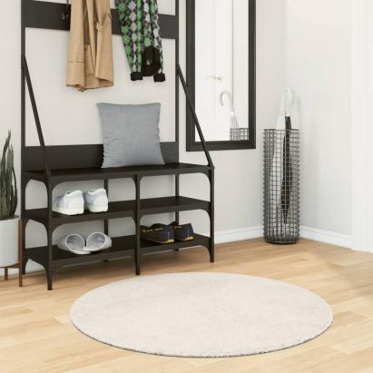 Covor ISTAN, cu fire înalte, aspect lucios, crem, Ø 100 cm GartenMobel Dekor
