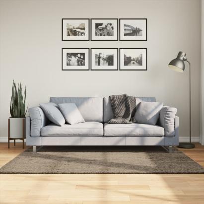 Covor ISTAN, cu fire înalte, aspect lucios, gri, 120x170 cm GartenMobel Dekor