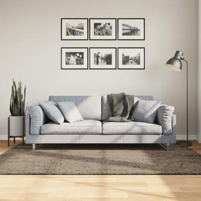 Covor ISTAN, cu fire înalte, aspect lucios, gri, 140x200 cm GartenMobel Dekor