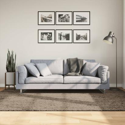 Covor ISTAN, cu fire înalte, aspect lucios, gri, 160x230 cm GartenMobel Dekor