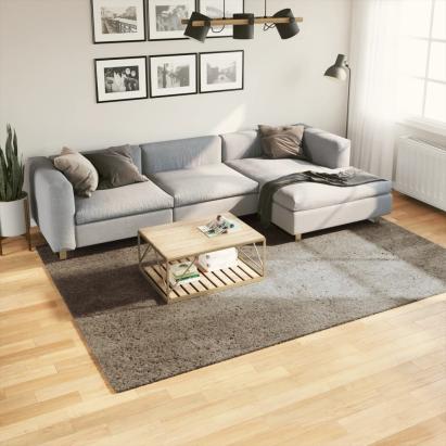 Covor ISTAN, cu fire înalte, aspect lucios, gri, 200x280 cm GartenMobel Dekor