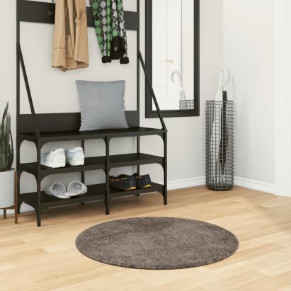 Covor ISTAN, cu fire înalte, aspect lucios, gri, Ø 80 cm GartenMobel Dekor