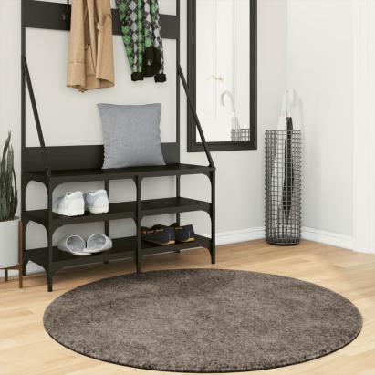 Covor ISTAN, cu fire înalte, aspect lucios, gri, Ø 120 cm GartenMobel Dekor