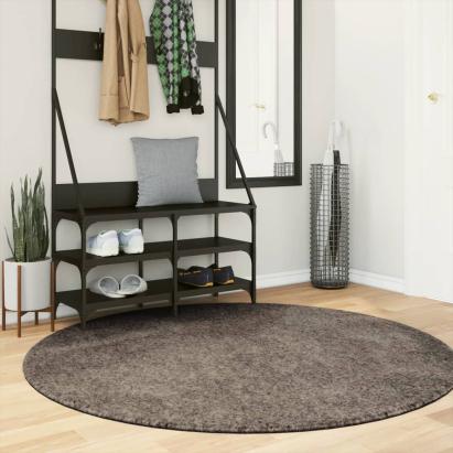 Covor ISTAN, cu fire înalte, aspect lucios, gri, Ø 160 cm GartenMobel Dekor