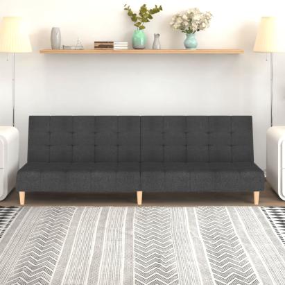 Canapea extensibilă cu 2 locuri, gri închis, textil GartenMobel Dekor