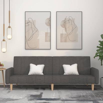 Canapea extensibilă cu 2 locuri, gri închis, textil GartenMobel Dekor