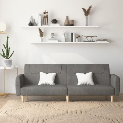 Canapea extensibilă cu 2 locuri, gri închis, textil GartenMobel Dekor