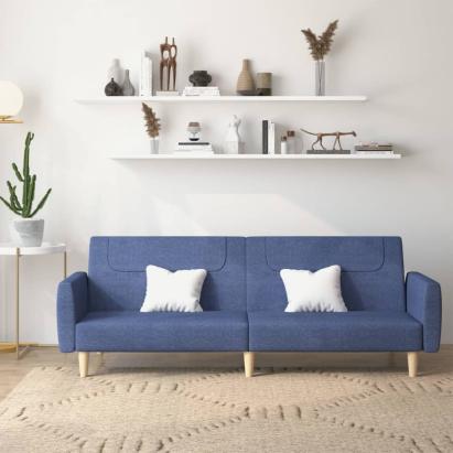 Canapea extensibilă cu 2 locuri, albastru, material textil GartenMobel Dekor