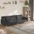 Canapea extensibilă cu 2 locuri, 2 perne, gri închis, textil GartenMobel Dekor