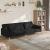 Canapea extensibilă cu 2 locuri, 2 perne, negru, textil GartenMobel Dekor