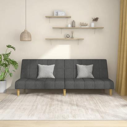 Canapea extensibilă cu 2 locuri, gri închis, textil GartenMobel Dekor