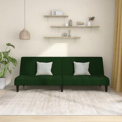 Canapea extensibilă cu 2 locuri, verde închis, catifea GartenMobel Dekor