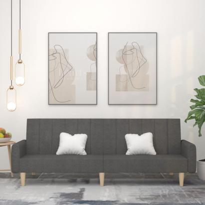 Canapea extensibilă cu 2 locuri, gri închis, textil GartenMobel Dekor
