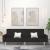 Canapea extensibilă cu 2 locuri, negru, material textil GartenMobel Dekor