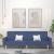 Canapea extensibilă cu 2 locuri, albastru, material textil GartenMobel Dekor